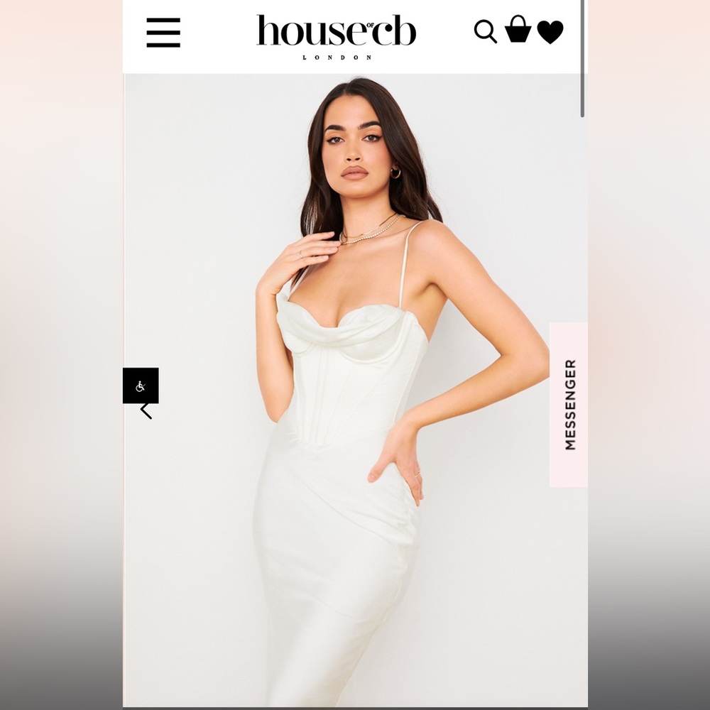 House of CB Ivory Corset Slip Dress